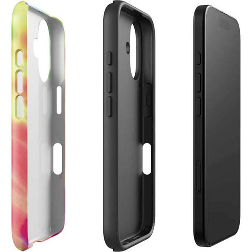Liquid Blue Tie Dye Peace & Love iPhone 16 Plus Impact Case