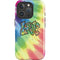 Liquid Blue Tie Dye Peace & Love iPhone 16 Pro Impact Case