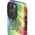 Liquid Blue Tie Dye Peace & Love iPhone 16 Pro Max Impact Case