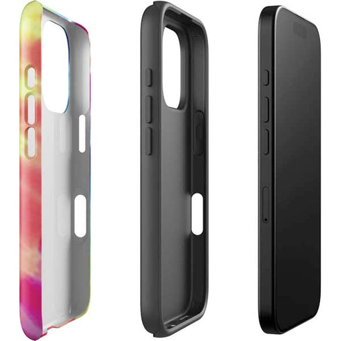 Liquid Blue Tie Dye Peace & Love iPhone 16 Pro Max Impact Case