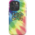 Liquid Blue Tie Dye Peace & Love iPhone 16 Pro Max Magsafe Impact Case