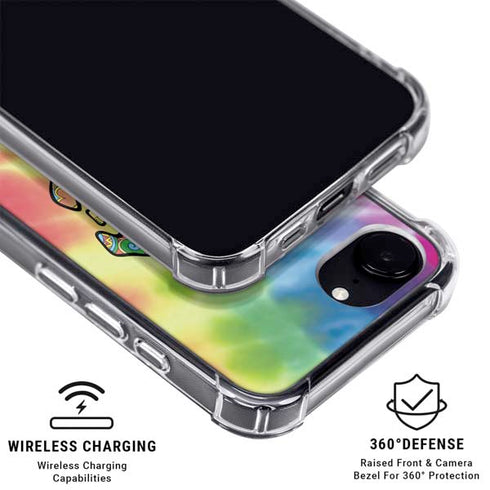 Liquid Blue Tie Dye Peace & Love iPhone 16e MagSafe Case