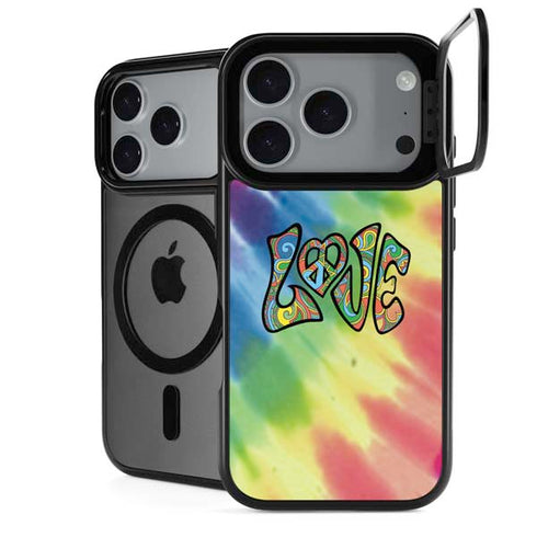 Liquid Blue Tie Dye Peace & Love iPhone 18 Pro Max Kickstand Case