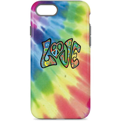 Liquid Blue Tie Dye Peace & Love iPhone Cases