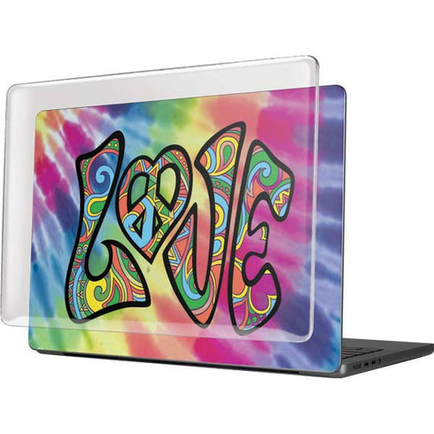 Liquid Blue Tie Dye Peace & Love MacBook Pro 14in (2021-24) Case plus Skin
