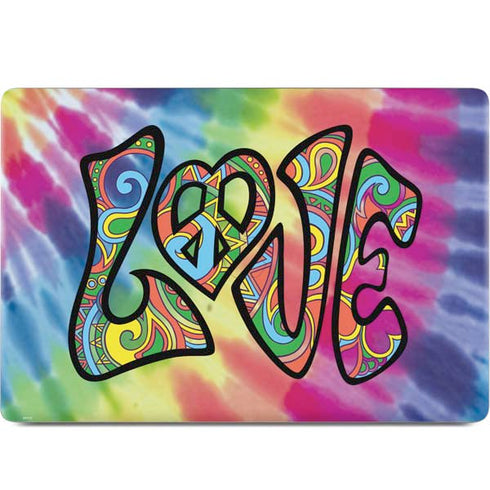Liquid Blue Tie Dye Peace & Love MacBook Skins