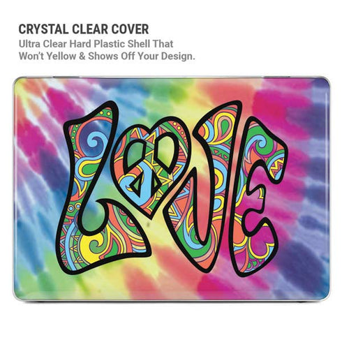 Liquid Blue Tie Dye Peace & Love MacBook Cases