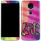 Liquid Blue Tie Dye Peace & Love Moto E5 Plus Skin