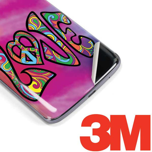 Liquid Blue Tie Dye Peace & Love Moto E5 Plus Skin