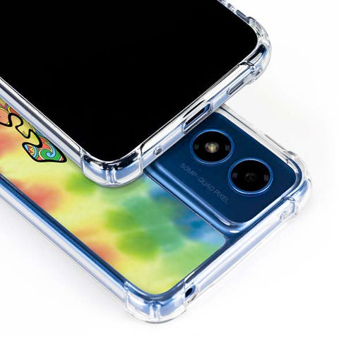 Liquid Blue Tie Dye Peace & Love Moto G 5G (2024) Clear Case
