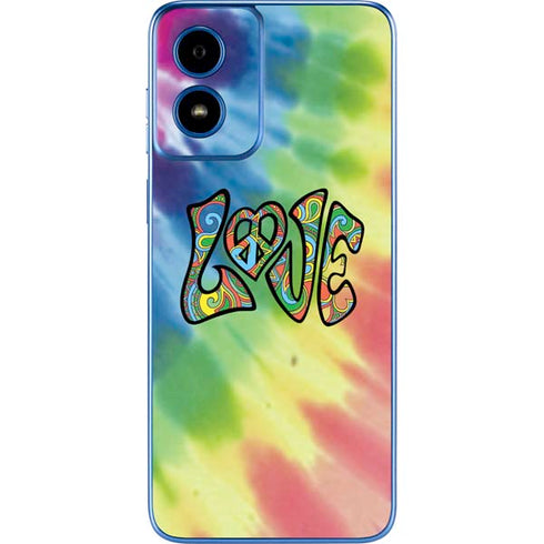 Liquid Blue Tie Dye Peace & Love Moto G Play 4G (2024) Skin