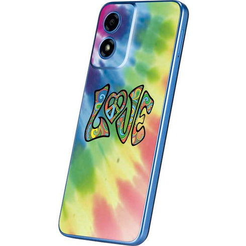 Liquid Blue Tie Dye Peace & Love Moto G Play 4G (2024) Skin