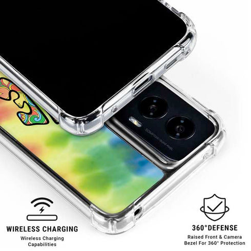 Liquid Blue Tie Dye Peace & Love Moto G Power 5G (2024) Clear Case