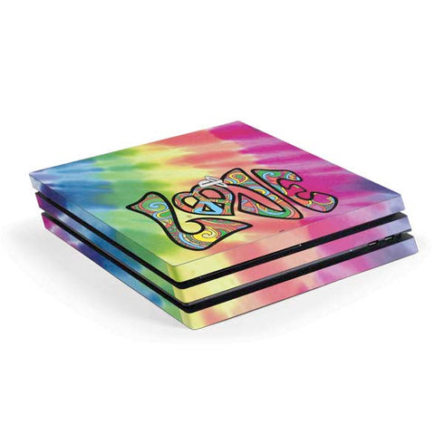Liquid Blue Tie Dye Peace & Love PlayStation PS4 Skins