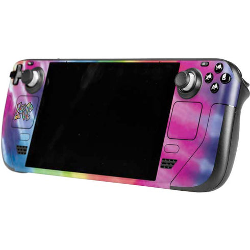 Liquid Blue Tie Dye Peace & Love Steam Deck Handheld Gaming Computer Skin