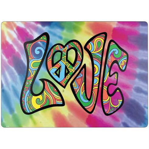 Liquid Blue Tie Dye Peace & Love Surface Laptop 7 13.8in Skin