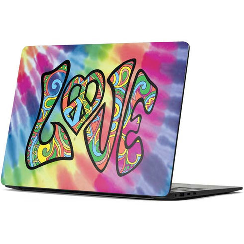 Liquid Blue Tie Dye Peace & Love Surface Laptop 7 15in Skin