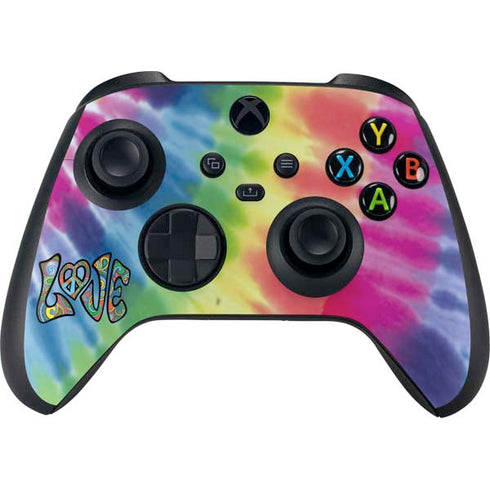 Liquid Blue Tie Dye Peace & Love XBox Series X Digital Edition Bundle Skin