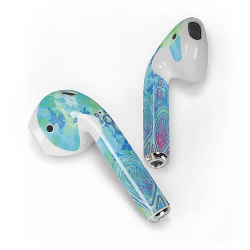 Liquid Blue Tie Dye Peace Heart Apple AirPods Skin