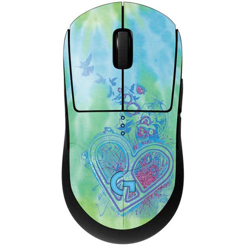 Liquid Blue Tie Dye Peace Heart G Pro Wireless Gaming Mouse Skin