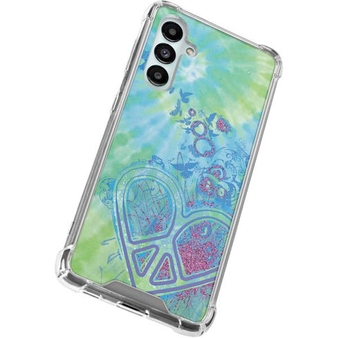 Liquid Blue Tie Dye Peace Heart Galaxy A16 5G Clear Case