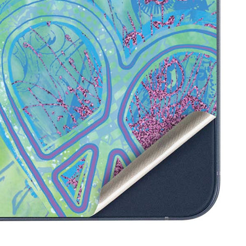 Liquid Blue Tie Dye Peace Heart Galaxy A35 5G Skin