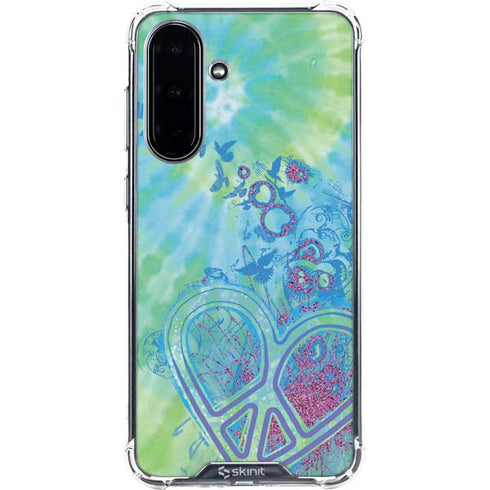 Liquid Blue Tie Dye Peace Heart Galaxy A36 5G Clear Case