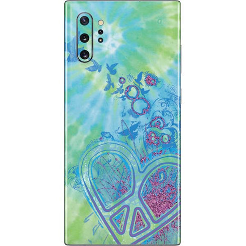 Liquid Blue Tie Dye Peace Heart Galaxy Note 10 Plus Skin