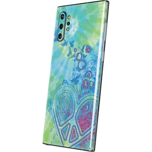 Liquid Blue Tie Dye Peace Heart Galaxy Note 10 Plus Skin