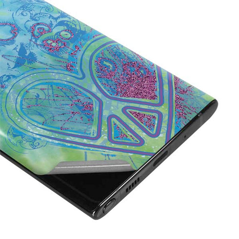 Liquid Blue Tie Dye Peace Heart Galaxy Note 10 Plus Skin