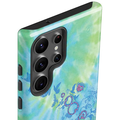 Liquid Blue Tie Dye Peace Heart Galaxy S23 Ultra Pro Case