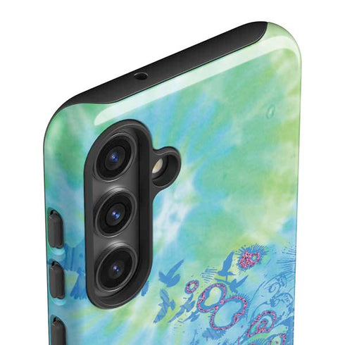 Liquid Blue Tie Dye Peace Heart Galaxy S25 Impact Case