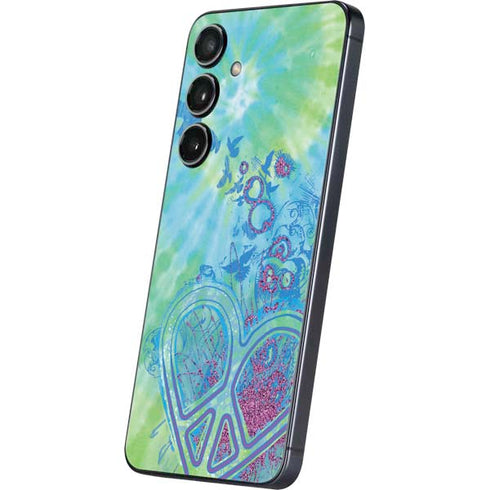 Liquid Blue Tie Dye Peace Heart Galaxy S24 Skin