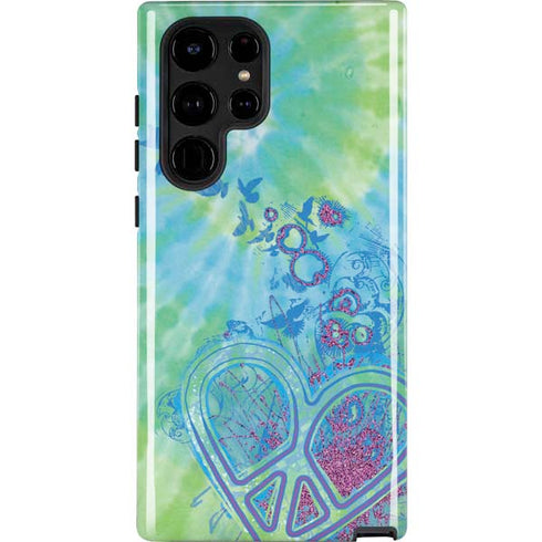Liquid Blue Tie Dye Peace Heart Galaxy S25 Ultra Impact Case