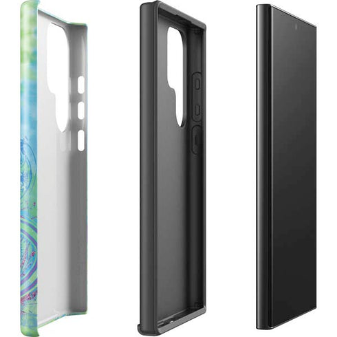 Liquid Blue Tie Dye Peace Heart Galaxy S25 Ultra Impact Case