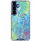 Liquid Blue Tie Dye Peace Heart Galaxy S25 Clear Case
