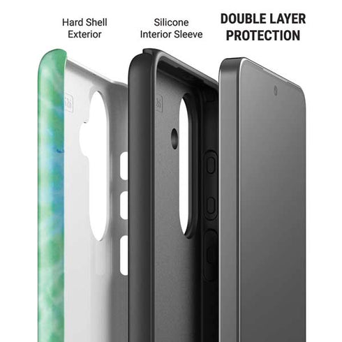 Liquid Blue Tie Dye Peace Heart Galaxy S26 Plus Impact Case