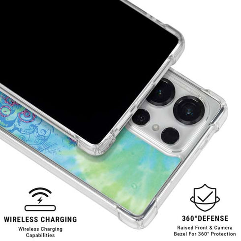 Liquid Blue Tie Dye Peace Heart Galaxy S26 Ultra Clear Case