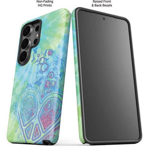 Liquid Blue Tie Dye Peace Heart Galaxy S26 Ultra Impact Case