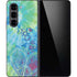 Liquid Blue Tie Dye Peace Heart Galaxy Z Fold5 5G Skin