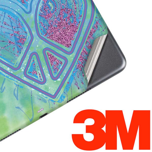 Liquid Blue Tie Dye Peace Heart iPad Skins