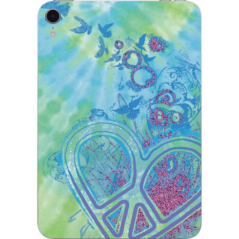 Liquid Blue Tie Dye Peace Heart Apple iPad Mini Skin