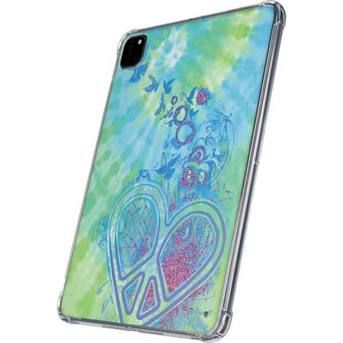 Liquid Blue Tie Dye Peace Heart iPad Pro 11in (2024) Clear Case