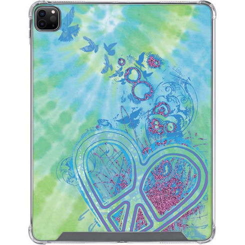 Liquid Blue Tie Dye Peace Heart iPad Cases