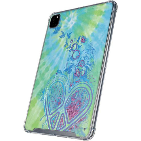 Liquid Blue Tie Dye Peace Heart iPad Cases