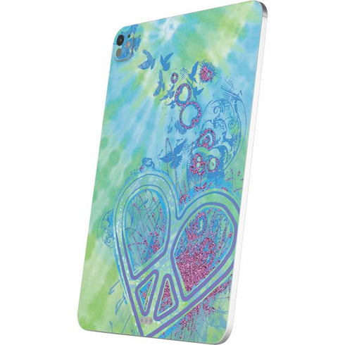 Liquid Blue Tie Dye Peace Heart iPad Pro 13in M4 (2024) Skin
