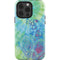 Liquid Blue Tie Dye Peace Heart iPhone 15 Pro Impact Case