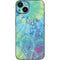 Liquid Blue Tie Dye Peace Heart iPhone 15 Skin