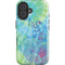 Liquid Blue Tie Dye Peace Heart iPhone 16 Impact Case