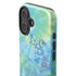 Liquid Blue Tie Dye Peace Heart iPhone 16 Impact Case